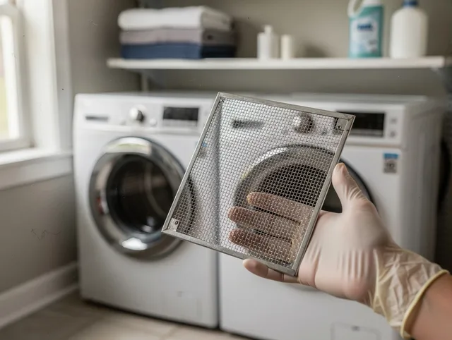 San Fernando Dryer Vent Cleaning specialist performing detailed lint trap cleaning service in San Fernando